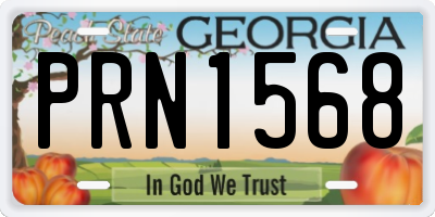 GA license plate PRN1568
