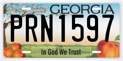 GA license plate PRN1597