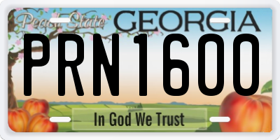 GA license plate PRN1600