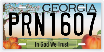 GA license plate PRN1607
