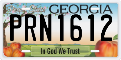 GA license plate PRN1612