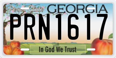 GA license plate PRN1617