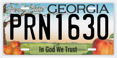 GA license plate PRN1630