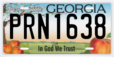 GA license plate PRN1638