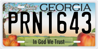 GA license plate PRN1643
