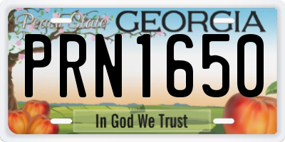 GA license plate PRN1650