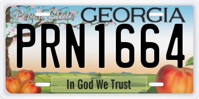 GA license plate PRN1664