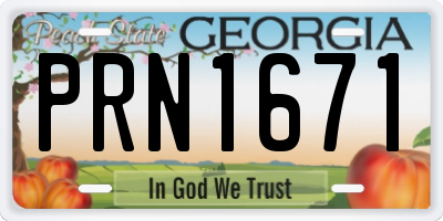 GA license plate PRN1671