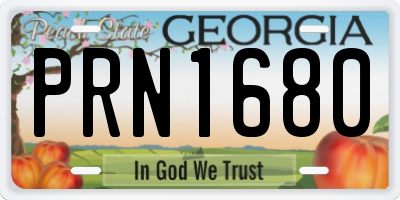 GA license plate PRN1680
