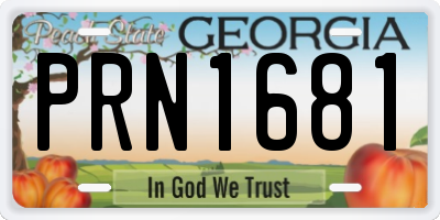 GA license plate PRN1681