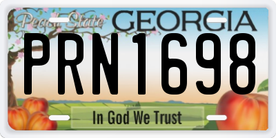 GA license plate PRN1698