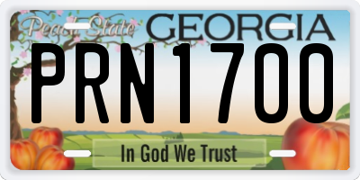 GA license plate PRN1700