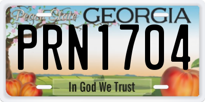 GA license plate PRN1704