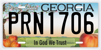 GA license plate PRN1706