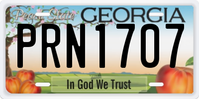 GA license plate PRN1707