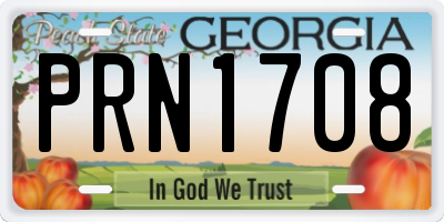 GA license plate PRN1708