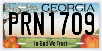 GA license plate PRN1709