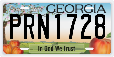 GA license plate PRN1728