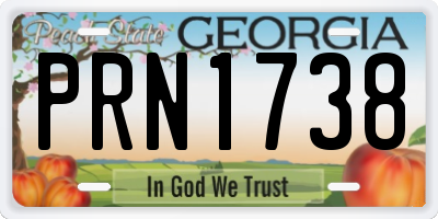 GA license plate PRN1738