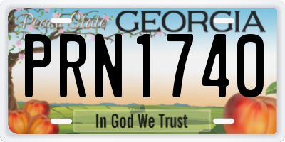 GA license plate PRN1740