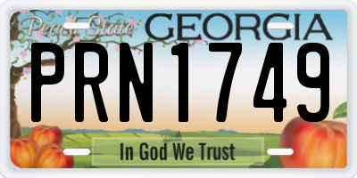 GA license plate PRN1749