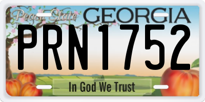 GA license plate PRN1752