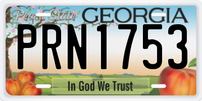 GA license plate PRN1753