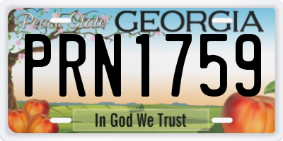 GA license plate PRN1759