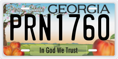 GA license plate PRN1760