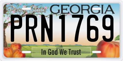 GA license plate PRN1769