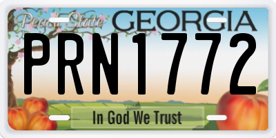 GA license plate PRN1772