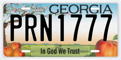 GA license plate PRN1777
