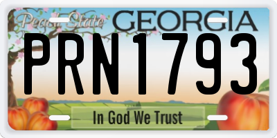 GA license plate PRN1793