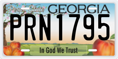 GA license plate PRN1795