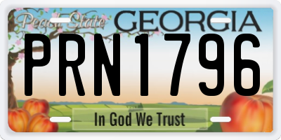 GA license plate PRN1796