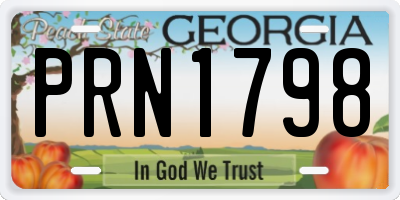 GA license plate PRN1798