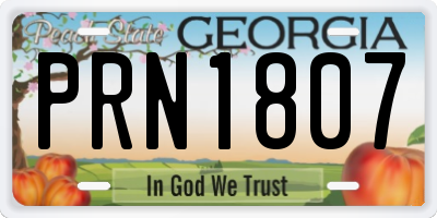 GA license plate PRN1807