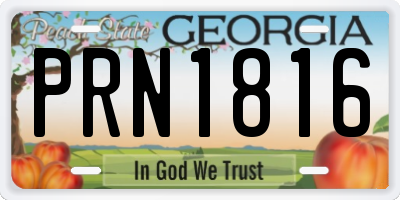 GA license plate PRN1816
