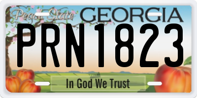 GA license plate PRN1823