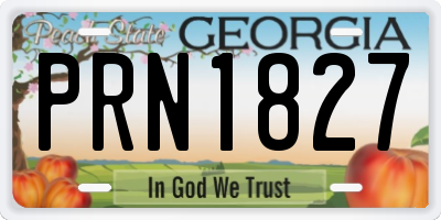 GA license plate PRN1827