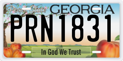 GA license plate PRN1831
