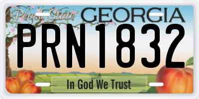 GA license plate PRN1832