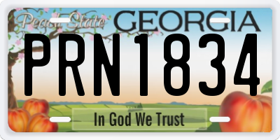 GA license plate PRN1834