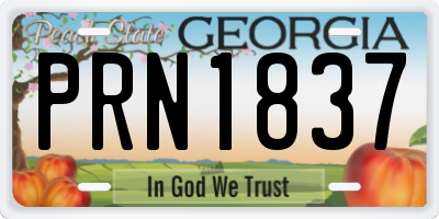 GA license plate PRN1837