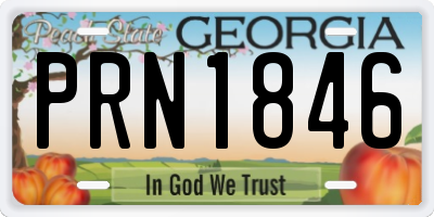 GA license plate PRN1846