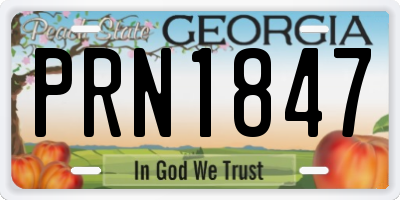 GA license plate PRN1847