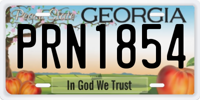 GA license plate PRN1854