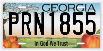 GA license plate PRN1855