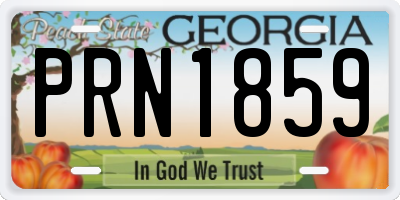 GA license plate PRN1859