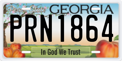GA license plate PRN1864
